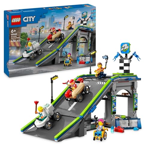 LEGO City Keine Limits: Seifenkistenrennen mit Rampe - Bauspielzeug für Jungen und Mädchen ab 6 Jahren - Set mit 2 Seifenkisten & 4 Rennfahrer Minifiguren - Geschenkidee für Kinder 60460 von LEGO