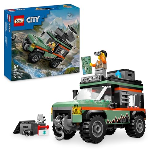 LEGO City Offroad Geländewagen - Bauspielzeug Set für Jungen und Mädchen ab 6 Jahren - Geschenk zum Geburtstag oder für Feiertage - Inkl. Abenteurer Minifigur und Zubehör 60447 von LEGO