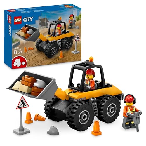 LEGO City Radlader - Spielzeugbagger für Kleinkinder, Mädchen und Jungen ab 4 Jahren - Fahrzeug Spielset - Montessori Geschenkideen für die Vorschule - Set mit 2 Bauarbeiter Minifiguren 60450 von LEGO