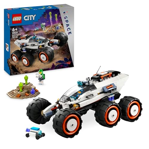 LEGO City Weltraum-Rover mit Außerirdischen, Auto-Set mit Roboter- und Alien-Spielzeug-Figuren, Geburtstagsgeschenk für Jungs und Mädchen ab 6 Jahren, mit 2 Minifiguren und einer Planetenkulisse 60431 LEGO City Weltraum-Rover mit Außerirdischen, Auto-Set mit Roboter- und Alien-Spielzeug-Figuren, Geburtstagsgeschenk für Jungs und Mädchen ab 6 Jahren, mit 2 Minifiguren und einer Planetenkulisse 60431 von LEGO