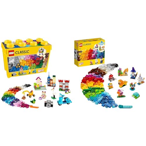 LEGO Classic Große Bausteine-Box, Konstruktionsspielzeug & Classic Kreativ-Bauset mit durchsichtigen Steinen, mit Löwe, Vogel und Schildkröte, Konstruktionsspielzeug aus Bausteinen ab 4 Jahren 11013 von LEGO