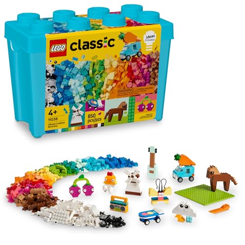 LEGO Classic Vibrant Creative Brick Box Arts & Crafts Spielzeug für Kinder, kreatives Bauset mit Einhorn, Skateboard, Gitarre, Flugzeug & mehr, sensorisches Spielzeug, Geburtstagsgeschenk für von LEGO