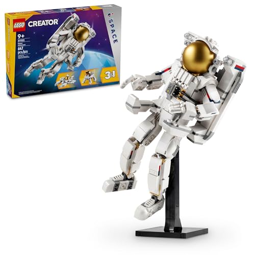 LEGO Creator 3 in 1 Space Astronaut Spielzeug, Bauset verwandelt sich von Astronautenfigur zum Weltraumhund zum Viperjet, Weltraumthema Geschenkidee für Jungen und Mädchen ab 9 Jahren 31152 von LEGO