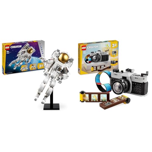 LEGO Creator 3in1 Astronaut im Weltraum Spielzeug, Modellbausatz & Creator 3in1 Retro Kamera Spielzeug mit 3 Modellen für Mädchen und Jungen von LEGO