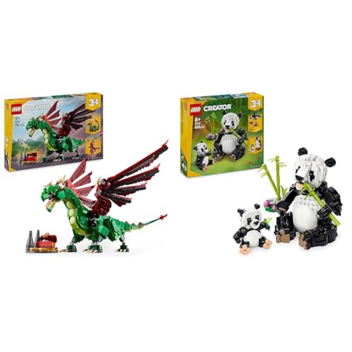 LEGO Creator 3in1 Mittelalterlicher Drache Spielzeug - verwandelt sich in eine Seeschlange oder eine Phönixfigur + 3in1 Wildtiere: Panda-Familie zu Pinguinfiguren oder Orca 31161 + 31165 LEGO Creator 3in1 Mittelalterlicher Drache Spielzeug - verwandelt sich in eine Seeschlange oder eine Phönixfigur + 3in1 Wildtiere: Panda-Familie zu Pinguinfiguren oder Orca 31161 + 31165 von LEGO