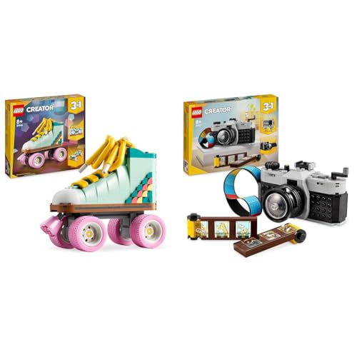 LEGO Creator 3in1 Rollschuh Spielzeug für Mädchen und Jungen & Creator 3in1 Retro Kamera Spielzeug mit 3 Modellen für Mädchen und Jungen von LEGO