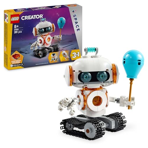 LEGO Creator 3in1 Weltraum-Roboter - Spielzeug umbaubar in Hund Figur oder Modell Rakete - Bauset für Kinder - Raumfahrt Geschenkidee für Jungen und Mädchen ab 8 Jahren 31164 von LEGO