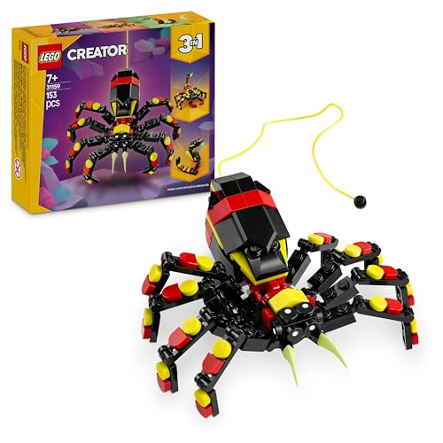 LEGO Creator 3in1 Wilde Tiere: Überraschungsspinne - Spielzeug zum Umbauen in eine Skorpion Figur oder Schlange - Bauset mit 3 Modellen - Geschenk für Jungen und Mädchen ab 7 Jahren 31159 von LEGO