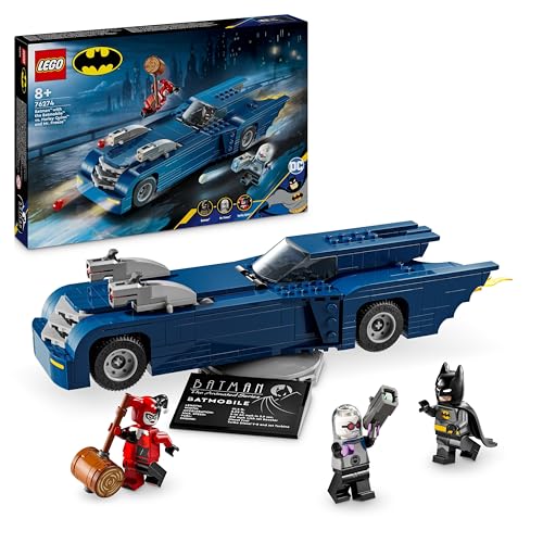 Lego DC Batman: Batman im Batmobil vs. Harley Quinn und Mr. Freeze, Spielzeug-Auto aus der Zeichentrickserie für Kinder, Geschenk für Jungen und Mädchen ab 8 Jahren 76274 von LEGO