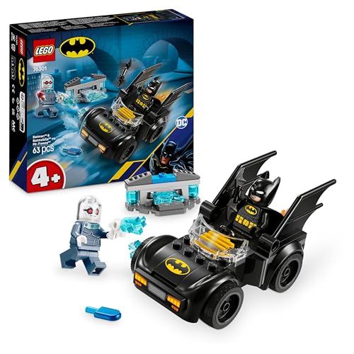 LEGO DC Batman: Batman & Batmobil vs. Mr. Freeze - Superhelden Auto Spielzeug mit 2 Minifiguren - Eisshooter mit Elementen zum Abfeuern - Geschenk für Jungen und Mädchen ab 4 Jahren 76301 von LEGO