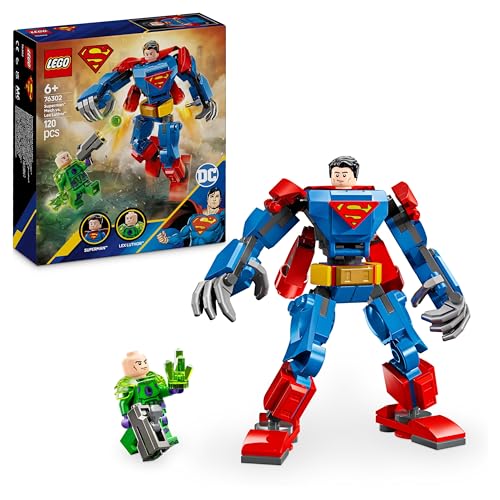 LEGO DC Superman Mech vs. Lex Luthor - Superhelden Spielzeug mit 2 Minifiguren - baubare Actionfigur mit beweglichen Armen, Beinen und Fingern - Geschenk für Jungen und Mädchen ab 6 Jahren 76302 von LEGO