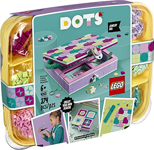 LEGO DOTS Jewelry Box 41915 Basteldekorationen Kunst-Set, für Kinder, die Coole Kunst und Handwerk interessieren, EIN großartiger Einstieg in einzigartiges Kunst- und Bastelspielzeug für Kinder (374 von LEGO