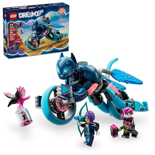 LEGO DREAMZzz 71479 Zoey's Cat Motorrad Fahrrad Spielzeug mit 2 Minifiguren, kreatives Spielzeug für Kinder ab 7 Jahren, eine Tierfigur in EIN Fahrrad umbauen, Katzenspielzeug für Kinder von LEGO