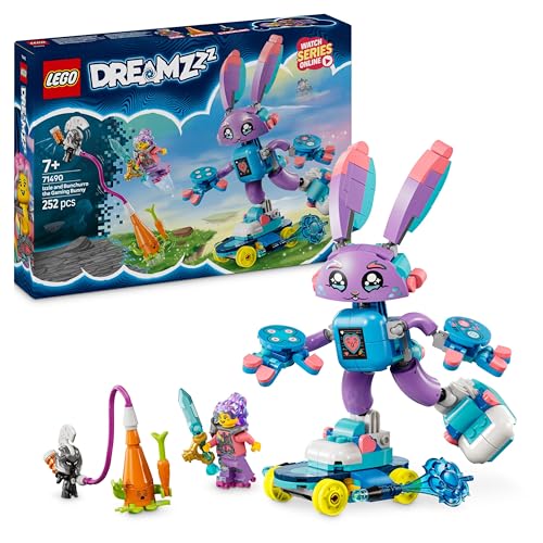 LEGO DREAMZzz 2in1 Izzie und Bunchurro der Gaming-Hase - Ostergeschenke für Kinder - Spielzeug für Jungen und Mädchen ab 7 Jahren - Kreatives Spielset mit Hasenfigur und Skateboard - 71490 von LEGO