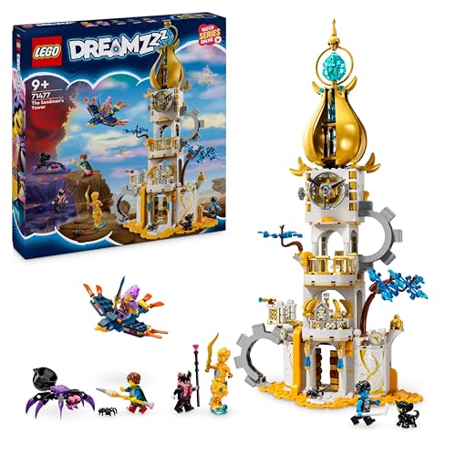 LEGO DREAMZzz 2-in-1 Turm des Sandmanns, Schloss-Spielzeug für Kinder zum Bauen, Set mit Fantasy-Tieren inklusive Spinne und Vogel, Geschenk für Mädchen und Jungen ab 9 Jahren 71477 von LEGO