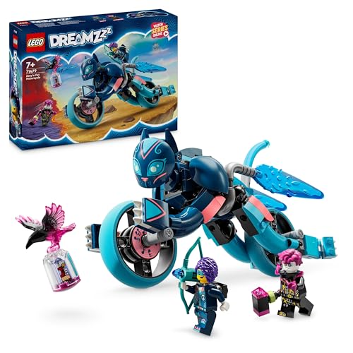 LEGO DREAMZzz 2-in-1 Zoeys Katzenmotorrad, Geschenk für Kinder ab 7 Jahren, Tierfigur zum Umbauen, Spielzeugmotorrad, Fantasy-Spielset für Jungen und Mädchen 71479 von LEGO