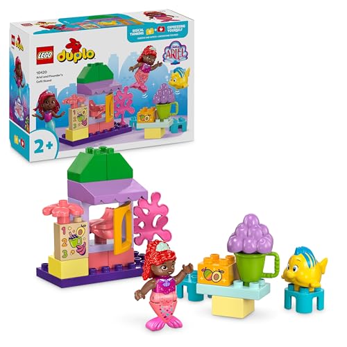 LEGO DUPLO, Disney Arielles und Fabius' Café-Kiosk, Kleine Meerjungfrau Spielzeug, Lernspielzeug mit Obst und Speisen für Vorschulkinder ab 2 Jahren, Spielzeug-Café 10420 von LEGO