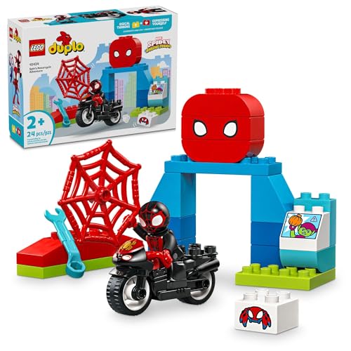 LEGO DUPLO 10424 Marvel Spin's Motorrad Abenteuer Fantasy Spielset, basierend auf Spidey und seinen erstaunlichen Freunden, Bauen und Umbauen, Kleinkindspielzeug, Vorschulmotorradspielzeug für Kinder von LEGO