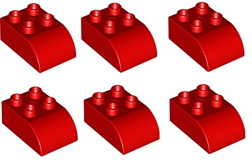 LEGO DUPLO - 6 Steine mit 2x3 Noppen in rot mit Abgerundeter Ecke - 6-er Steine von LEGO