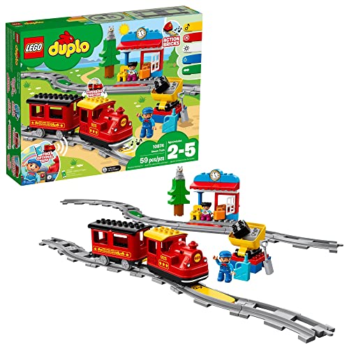 LEGO DUPLO Dampfzug 10874, ferngesteuertes Bausteine-Set hilft Kleinkindern beim Lernen, tolles pädagogisches Geburtstagsgeschenk, 2-5 Jahre (59 Teile) von LEGO