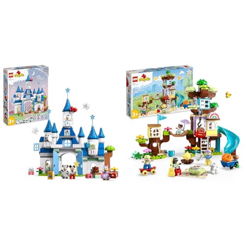 LEGO DUPLO Disney 3-in-1-Zauberschloss, BAU-Spielzeug mit Micky Maus & DUPLO 3-in-1 Baumhaus Spielzeug für Kleinkinder ab 3 Jahren von LEGO