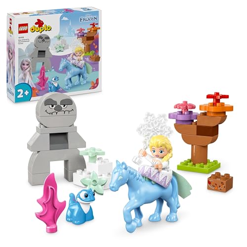 LEGO DUPLO | Disney ELSA und Bruni im Zauberwald, Eiskönigin-Spielzeug mit 4 Figuren für 2-jährige Kleinkinder, Vorschule-Geschenk für Mädchen und Jungen ab 2 Jahren, basiert auf Frozen 2 10418 von LEGO