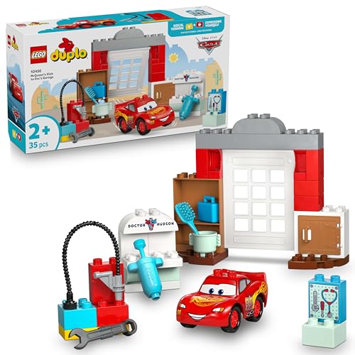 LEGO DUPLO │ Disney and Pixar Cars – McQueens Besuch in Docs Werkstatt Rennwagen für Kleinkinder mit Lightning McQueen & Doc Hudson, Spielzeug-Auto & Autowasch-Zubehör für Kinder ab 2 Jahren – 10456 LEGO DUPLO │ Disney and Pixar Cars – McQueens Besuch in Docs Werkstatt Rennwagen für Kleinkinder mit Lightning McQueen & Doc Hudson, Spielzeug-Auto & Autowasch-Zubehör für Kinder ab 2 Jahren – 10456 von LEGO