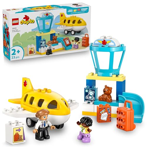 LEGO DUPLO Erster Besuch im Flughafen - Motorisches Lernspielzeug für Kleinkinder mit Flugzeug, 2 Figuren & Teddybär - Geschenk zum Geburtstag für Jungen und Mädchen ab 2 Jahren - 10443 LEGO DUPLO Erster Besuch im Flughafen - Motorisches Lernspielzeug für Kleinkinder mit Flugzeug, 2 Figuren & Teddybär - Geschenk zum Geburtstag für Jungen und Mädchen ab 2 Jahren - 10443 von LEGO