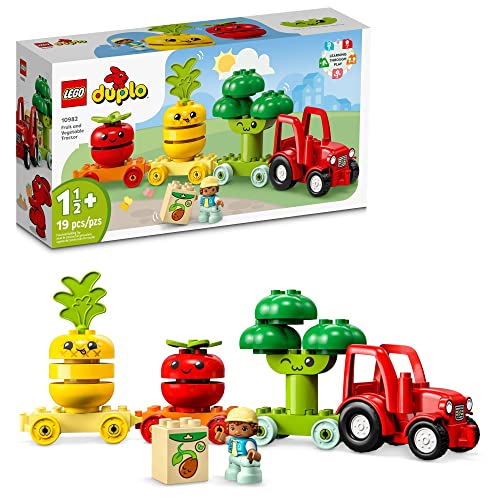 Lego DUPLO 10982 Mein erster Obst- und Gemüsetraktor, Spielzeug zum Stapeln und Sortieren von Farben, für Babys und Kleinkinder im Alter von 1 bis 3 Jahren, pädagogisches frühes Lernset von LEGO