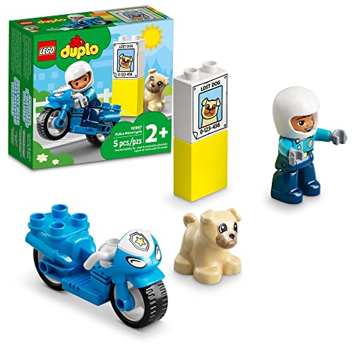 LEGO DUPLO Rescue Police Motorcycle 10967 Building Toy for Imaginative Play; Police Officer Bike for Kids Aged 2+ (5 Pieces) von LEGO