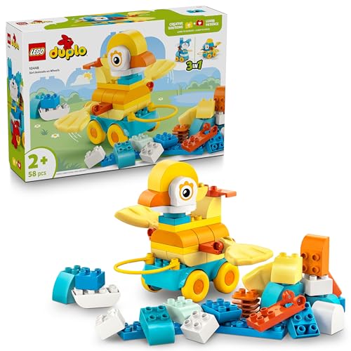 LEGO DUPLO Tiere auf Rädern 3-in-1-Set - Lernspielzeug mit Bausteinen für eine Ente, Fisch oder Hund mit Rädern und Griff - Geschenk für Jungen & Mädchen ab 2 Jahren - 10448 LEGO DUPLO Tiere auf Rädern 3-in-1-Set - Lernspielzeug mit Bausteinen für eine Ente, Fisch oder Hund mit Rädern und Griff - Geschenk für Jungen & Mädchen ab 2 Jahren - 10448 von LEGO