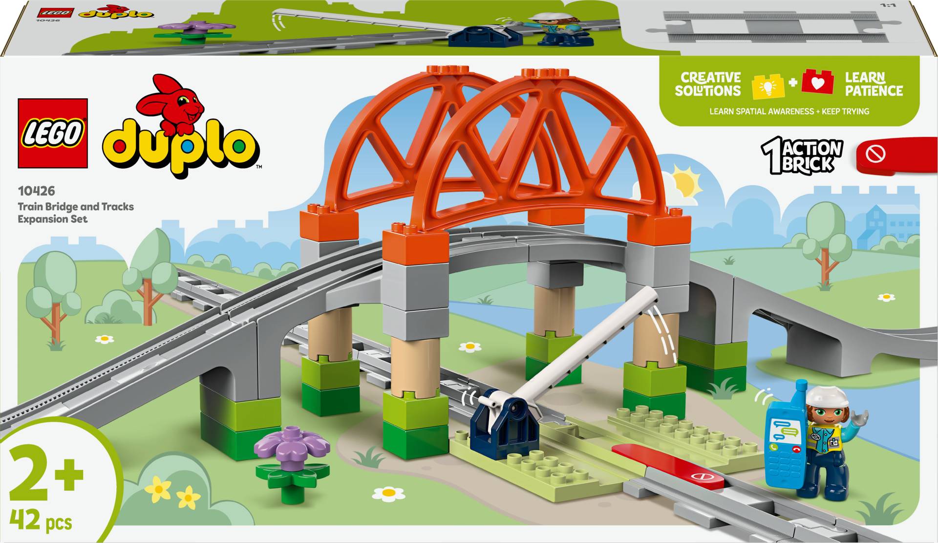 LEGO DUPLO Town 10426 Eisenbahnbrücke und Schienen – Erweiterungsset von LEGO