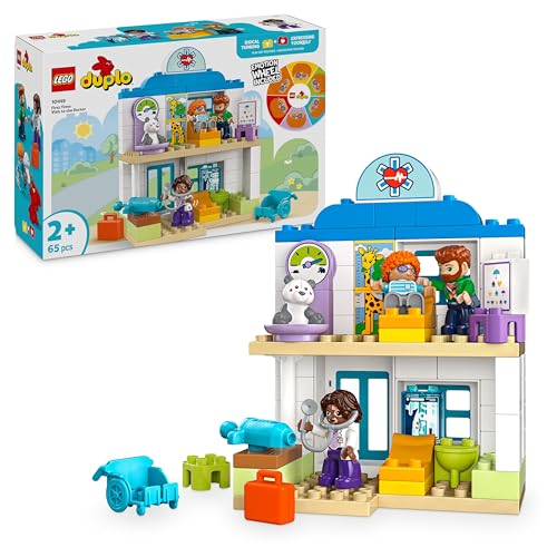 LEGO DUPLO Town Erster Arztbesuch, Bauspielzeug, Spielset zur Förderung der Feinmotorik, Geschenk für Kleinkinder ab 2 Jahren, Lernspielzeug, Rollenspiele im Krankenhaus 10449 von LEGO