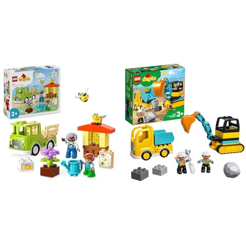 LEGO DUPLO Town Imkerei und Bienenstöcke, Lernspielzeug & DUPLO Bagger und Laster Spielzeug mit Baufahrzeug von LEGO