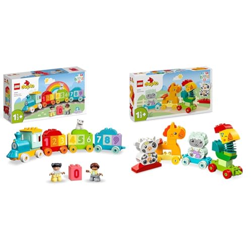 LEGO DUPLO Zahlenzug - Zählen Lernen, Zug Spielzeug & DUPLO Tierzug, Zug-Spielzeug mit Rädern, kreative Tierfiguren von LEGO