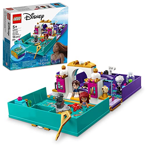 LEGO Disney Die kleine Meerjungfrau Geschichtenbuch 43213 lustiges Spielset mit Arielle, Prinz Eric und Ursula Mikro-Puppe, Disney Prinzessin Spielzeug, Geburtstagsgeschenk für Kinder und Fans ab 5 von LEGO