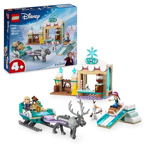 LEGO ǀ Disney Frozen Annas Schlittenabenteuer, Bauspielzeug und Fantasy Spielset, Schokoladenstand mit Anna, Kristoff, Olaf und Sven Mini Puppen, Prinzessin Spielzeug für Mädchen ab 4 Jahren 43256 von LEGO