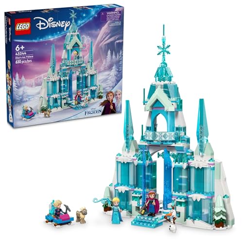 LEGO Disney Frozen Elsas Eispalast Bauset für Kinder, Prinzessinnenschloss mit Anna und Elsa Minipuppenfiguren, Disney Princess Spielzeug Geschenkidee für Mädchen, Jungen und Filmfans ab 6 Jahren, von LEGO