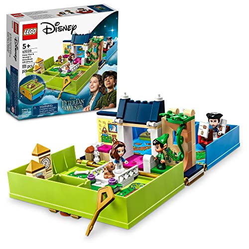 LEGO Disney Peter Pan & Wendy's Storybook Adventure 43220 Tragbares Spielset mit Mikro-Puppen und Piratenschiff, Reisespielzeug für Kinder ab 5 Jahren von LEGO