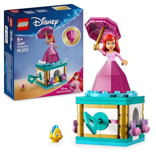 LEGO ǀ Disney Princess Arielle Spieluhr, Fantasy Spielset mit Fabius Figur für Fans der kleinen Meerjungfrau, Baubare Schatulle mit Prinzessin Mini Puppe, Geschenk für Mädchen ab 5 Jahren 43259 von LEGO