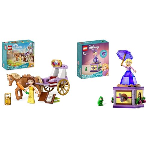 LEGO Disney Princess Belles Pferdekutsche, Prinzessinnen-Set & Disney Princess Rapunzel-Spieluhr, Prinzessinnen Spielzeug von LEGO