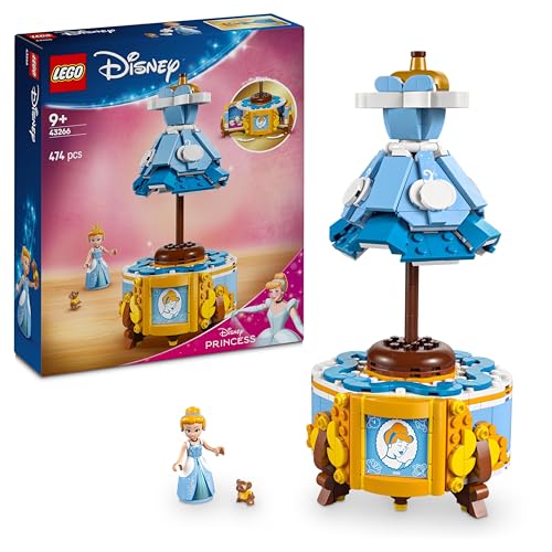 LEGO ǀ Disney Princess Cinderellas Kleid, Spielzeug für Jungen und Mädchen ab 9 Jahren - Inkl. EIN Kleiderständer, Cinderella Mini-Puppe und Maus Figur - Kreatives Spielset 43266 von LEGO