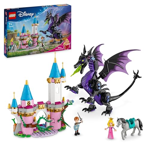 LEGO | Disney Princess Malefiz als Drache, Fantasy-Spielset für Kinder und Fans von Dornröschen, Geschenkidee für Mädchen und Jungen ab 7 Jahren, Aurora-Spielzeug 43240 von LEGO