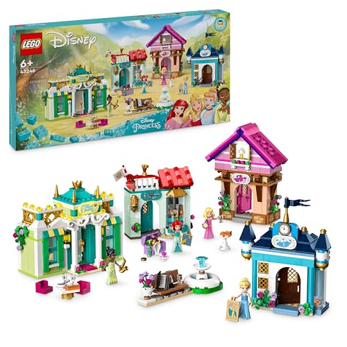 Lego Disney Princess: Disney Prinzessinnen Abenteuermarkt, Haus-Spielzeug mit 4 Puppen inkl. Cinderella und Arielle, Spielset mit Schatzkarte, Geschenk für Mädchen und Jungen ab 6 Jahren 43246 von LEGO