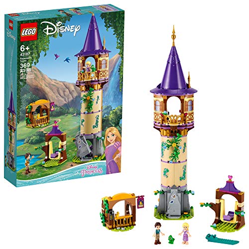 LEGO 43187 Disney Rapunzel Turm, Schlossspiel zum Bauen mit Rapunzel und Flynn Rider Mini-Doll aus dem Film Verheddert, kreative Geschenkidee für Kinder, Mädchen und Jungen von LEGO