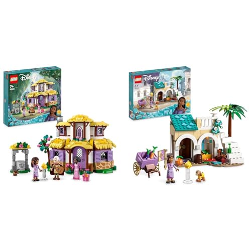 LEGO Disney Wish Ashas Häuschen Set, öffnendes Spielzeug-Puppenhaus & Disney Wish Asha in der Stadt Rosas, Wish-Film-Set von LEGO