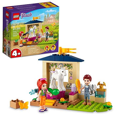 LEGO Freunde Pony-Washing Stable 41696 Pferdespielzeug mit Mia Mini- Puppe, Bauernhof Tier Care Set, Geschenkidea für Kinder, Mädchen und Jungen 4 Plus Jahre alt von LEGO