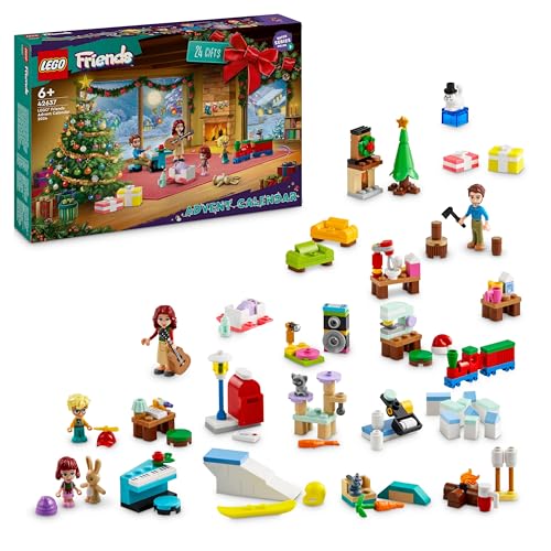 LEGO Friends Adventskalender 2024, vorweihnachtliches Kinderspielzeug mit 5 Charakteren und 3 Tieren, Lernspielzeug, Geschenkidee für Mädchen und Jungen ab 6 Jahren, Geschenk zu Weihnachten 42637 von LEGO