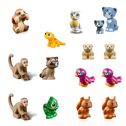 LEGO Friends Animals Pack - 16 Various Zoo and Jungle Animals 🦥 (Dogs, Squirrels, Sloth, Raccoon, Panda, Owl, Lion, Birds, Chipmunks, and Chameleon) Very Small von LEGO