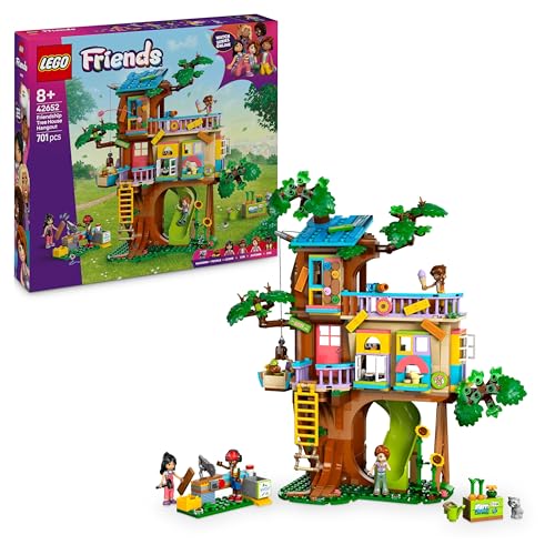 LEGO Friends Baumhaus, BAU- und Spielset für Rollenspiele, Spielzeughaus für Mädchen ab 8 Jahren, Set mit 4 Minifiguren der Charaktere und 2 Tierfiguren, Geschenkidee für Kinder 42652 von LEGO